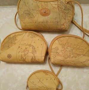 AE Earth Tones World Map Wristlet/Crossbody